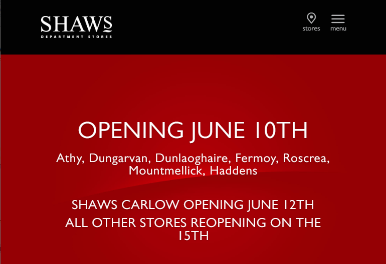 Shaws Department Stores reopening